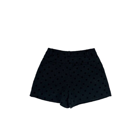 Dark green black Polka Dots, woman dress Shorts Lined Velvet Button size small - Picture 2 of 7